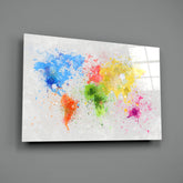 Map of Colors Glass Wall Art.
